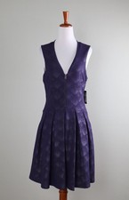 GUESS NWT $148 Corrine Sheen Check Plaid Print Pleated Sleeveless Dress Size 8