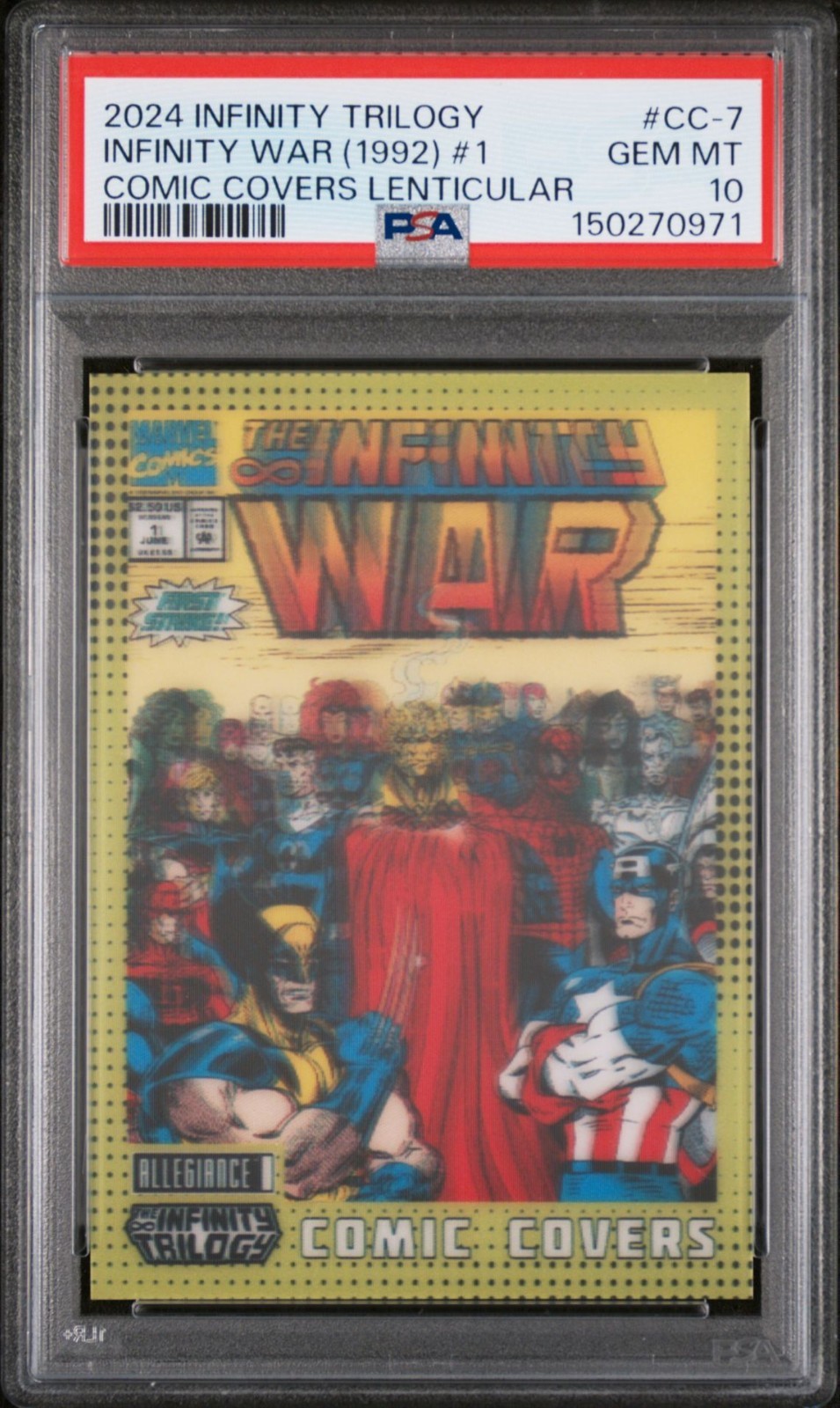 2024 Infinity Trilogy Comic Covers Lenticular Infinity War 1992 CC-7 PSA 10