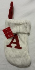 Wondershop Knit Mini Christmas Stocking White 7  Initial  A  NWT
