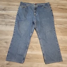 Tommy Hilfiger Jeans Vintage Baggy Wide Leg Jeans Y2K Blue Denim 44x28.5