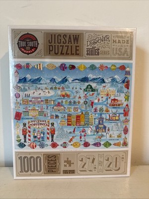 True South WELCOME TO SANTAS HOME TOWN 1000 Pc Puzzle  Ornament Christmas New