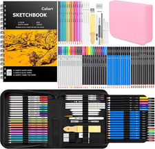 176PCS Art Supplies Sketching Kit, 100 Sheets 3-Color Sketch Book