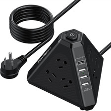 Tower Surge Protector Power Strip, 9 AC Outlets with 4 USB Ports 1 USB C 3-Si