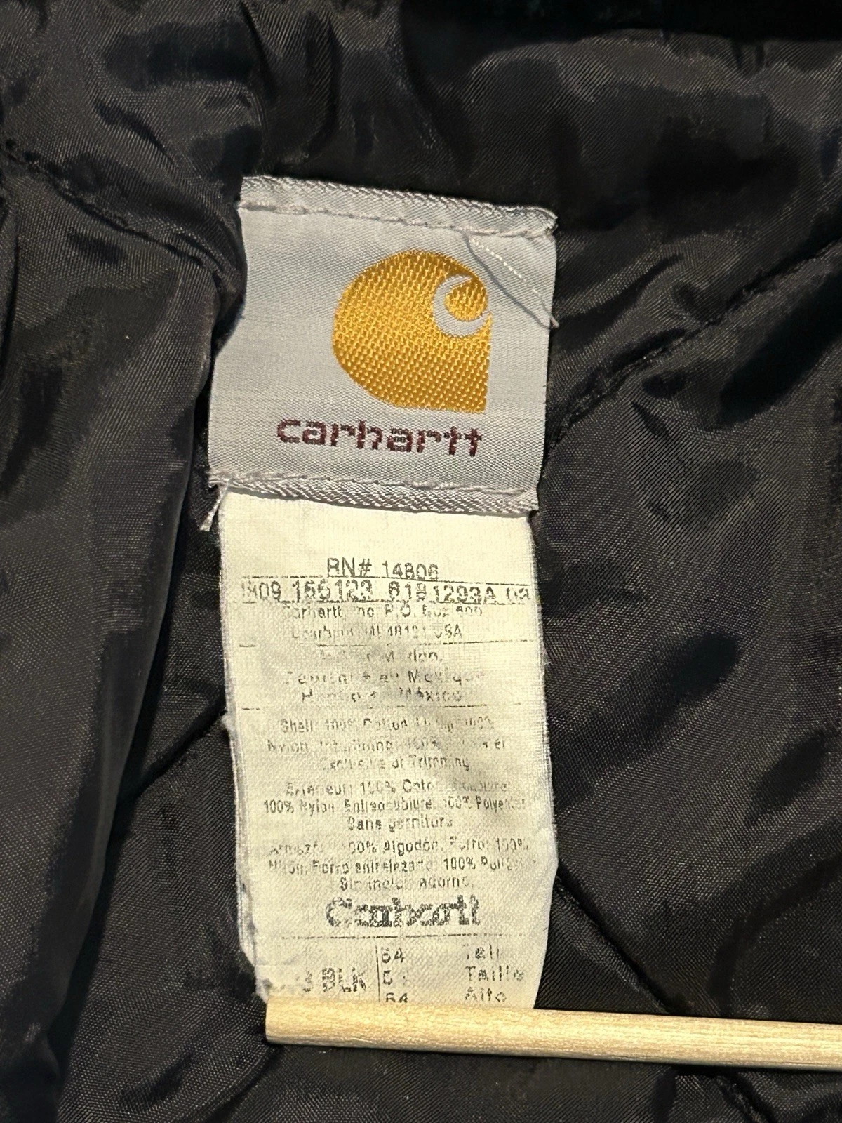Carhartt Jacket Mens 54 Tall Black C03 Traditional Coat Duck Canvas Distressed image 3
