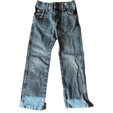 Wrangler Retro Relaxed Straight Boys Denim Jeans Sz 7 Slim Adjustable Waist