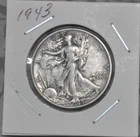 1943 Walking Liberty Half Dollar 50c Silver Coin Very Good/Fine For Collection 2