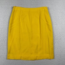 JH Collectibles Pencil Skirt Womens 16 Yellow Vintage Rayon Lined USA Made
