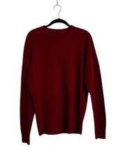 Muji Mens Wool Yak Crewneck Sweater Rust Red Casual Preppy Quiet Luxury Size S