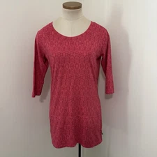 TOAD & CO Women’s XS Red Pink Tunic Top w/ Pockets Aztec Tribal Boho Organic