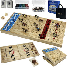 Large 23 Inches Horse Racing Board Game with 11 Luxury Metal Numbered Horses, Fo