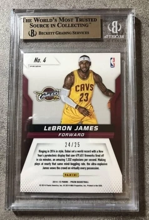 2014-15 Panini Prizm Lebron James FIREWORKS Green Mojo Prizm #24 