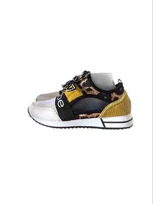 Bebe Open Sided Mesh Leopard Animal Print Sneakers Athletic Shoes Size 