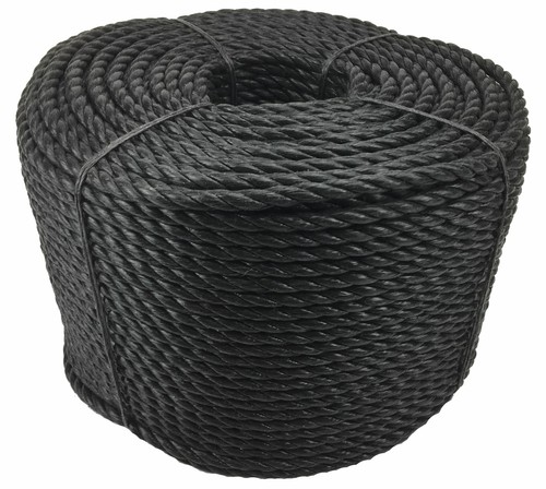 Black Polypropylene Rope, Poly Rope Coils, Cheap Rope - Select Length & Diameter - Picture 3 of 5