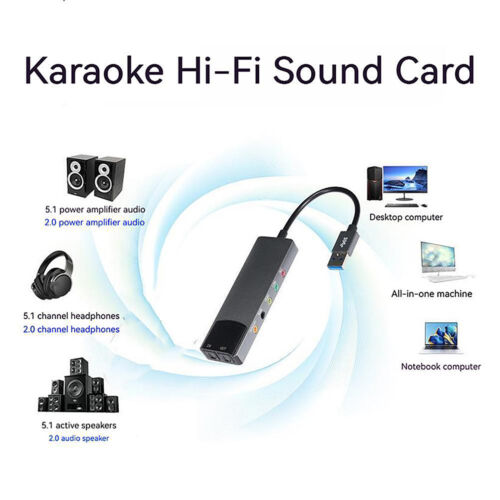 Usb External Multi-Function Sound Card 3 Input Terminals For PC Computer Laptop - Picture 8 of 11