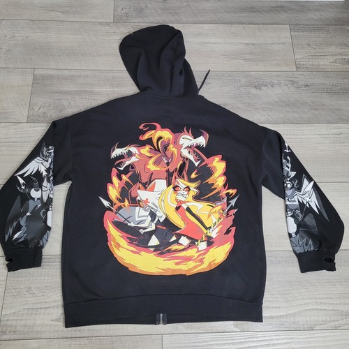 Hazbin Hotel Oversized Hoodie Unisex Large Zip Up Black Hot Topic Anime - Bild 15 von 24