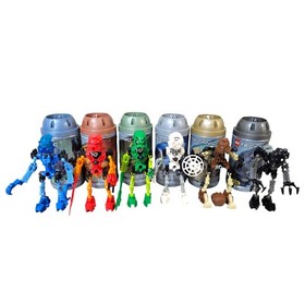 2001 LEGO Bionicle Toa Mata W/Gold & Silver Kanohi Masks Canisters/ Instructions