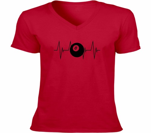 Mens Unisex Tee T-Shirt Ball Heartbeat Lifeline Gift Shirts Hobby Pool Balls - Picture 7 of 11