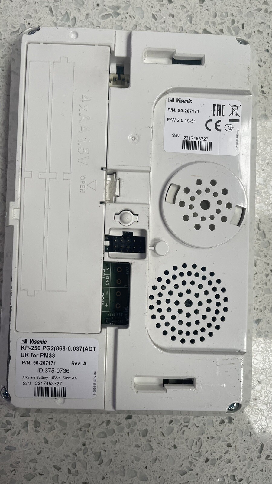 Visonic POWER MASTER33 EXP Alarm, ADT dummy alarm box & indoor