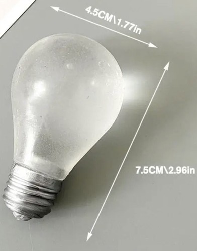 Squishy Soft Jelly Gel Light Bulb Stress Anxiety Glow In The Dark Fidget Toy NEW - Picture 2 of 4