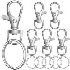 100pcs Metal Lobster Claw Clasp with Key Ring, Keychain Rings for Crafts, Key
