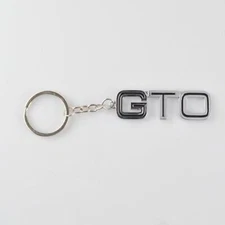 Ferrari Pontiac GTO Keychain - Chrome Metal Logo Spellout - Key Fob Chain - NEW
