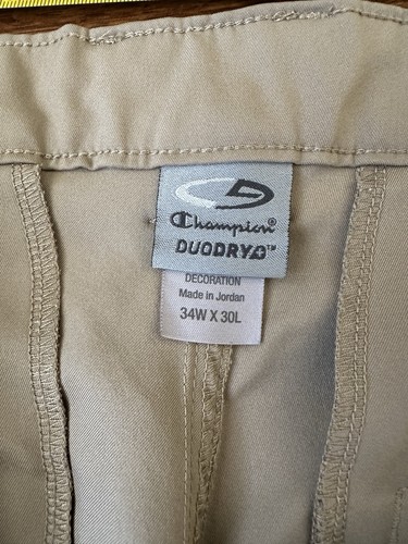 Champion Mens Golf Pants Performance Duo Dry 34 x 30 Casual Khakis Chino Active - Picture 3 of 5