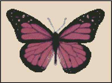 Butterfly Pink and Black Counted Cross Stitch Chart No.29-106 