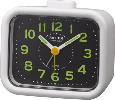 RHYTHM Quartz alarm clock analog Jabre Craft Made in Japan White