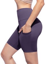 Women's High-Waisted Biker Shorts   8" Inseam, Stretchy, Comfy  Pocketed