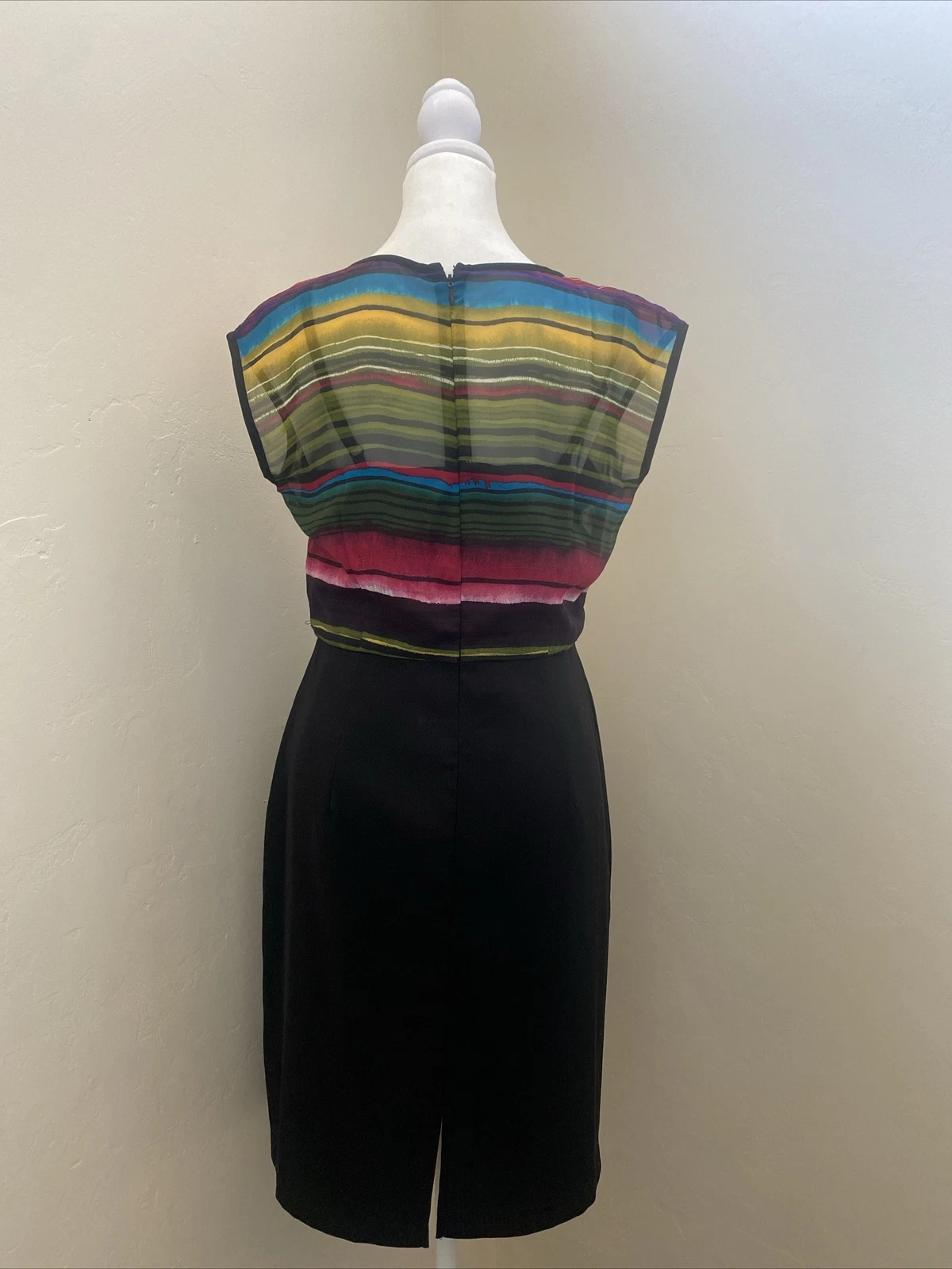 Abito estivo Alyx nero multicolore multicolore manica ad aletta con cerniera posteriore taglia 6 abito