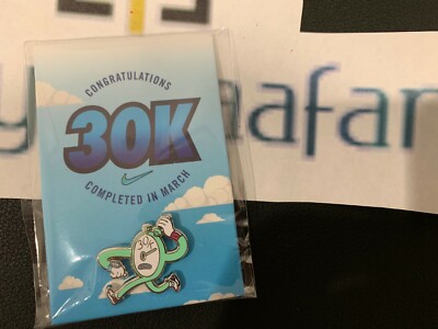 NIKE GO RUN 30K PIN COMPLETED MARCH CHALLENGE LIMITED EDITION NIKE RUN CLUB NRC