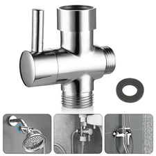 1/2in 3 Way T-adapter Diverter Valve for Shower Head Arm Mount Splitter Switch
