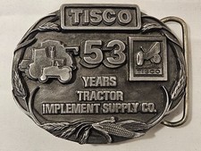 NEW TISCO SILVER TRACTOR IMPLEMENT SUPPLY 53 YEARS LIMITED EDITION BELT BUCKLE