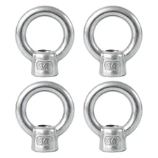 4 Packs 316 Stainless Steel Eye Nuts 3/8" UNC Female Thread Fasteners