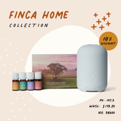 Young Living  FINCA Home Collection Botanica Farm  Set:4 Oils & Diffuser