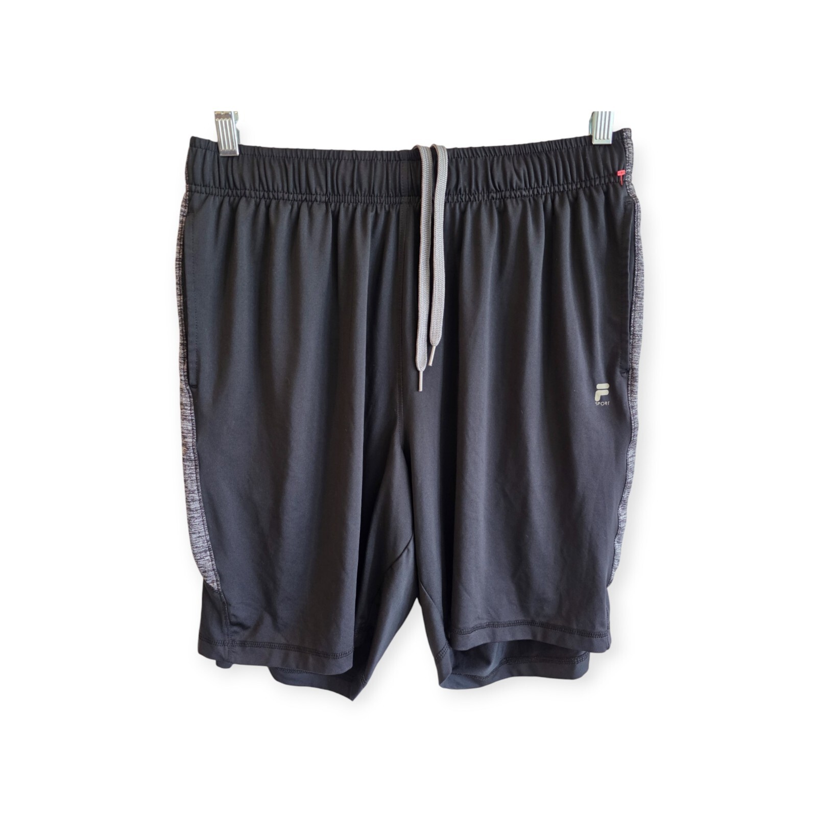 Fila Shorts Uomo XL Nero Grigio Allenamento Atletico Allenamento Outdoor Casual