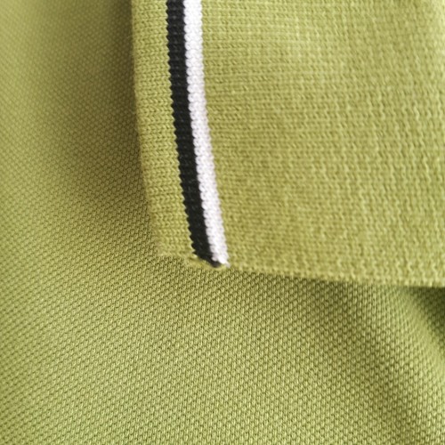 Polo Henley verde piqué moda istituto misto cotone S/Slve logo ricamato 2XL - Foto 7 di 9