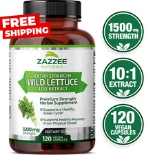 Extra Strength Wild Lettuce 10:1 Extract, 1500 mg Strength, 120 Vegan Capsules