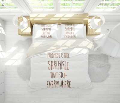 3d White Rose Gold Letters Quilt Cover Duvet Cover Comforter Cover