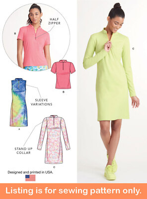 SEWING PATTERN Womens Clothes Clothing Polo Shirt Dress Comfortable Summer  9328