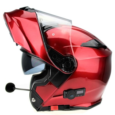 Vcan-V271-BLINC 3 BLUETOOTH INTERFONO Flip Up Casco Moto. BORDEAUX SHARP 4  * | eBay