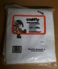 VTG Owen Cuddly Baby Crib Blanket White Made In USA 36
