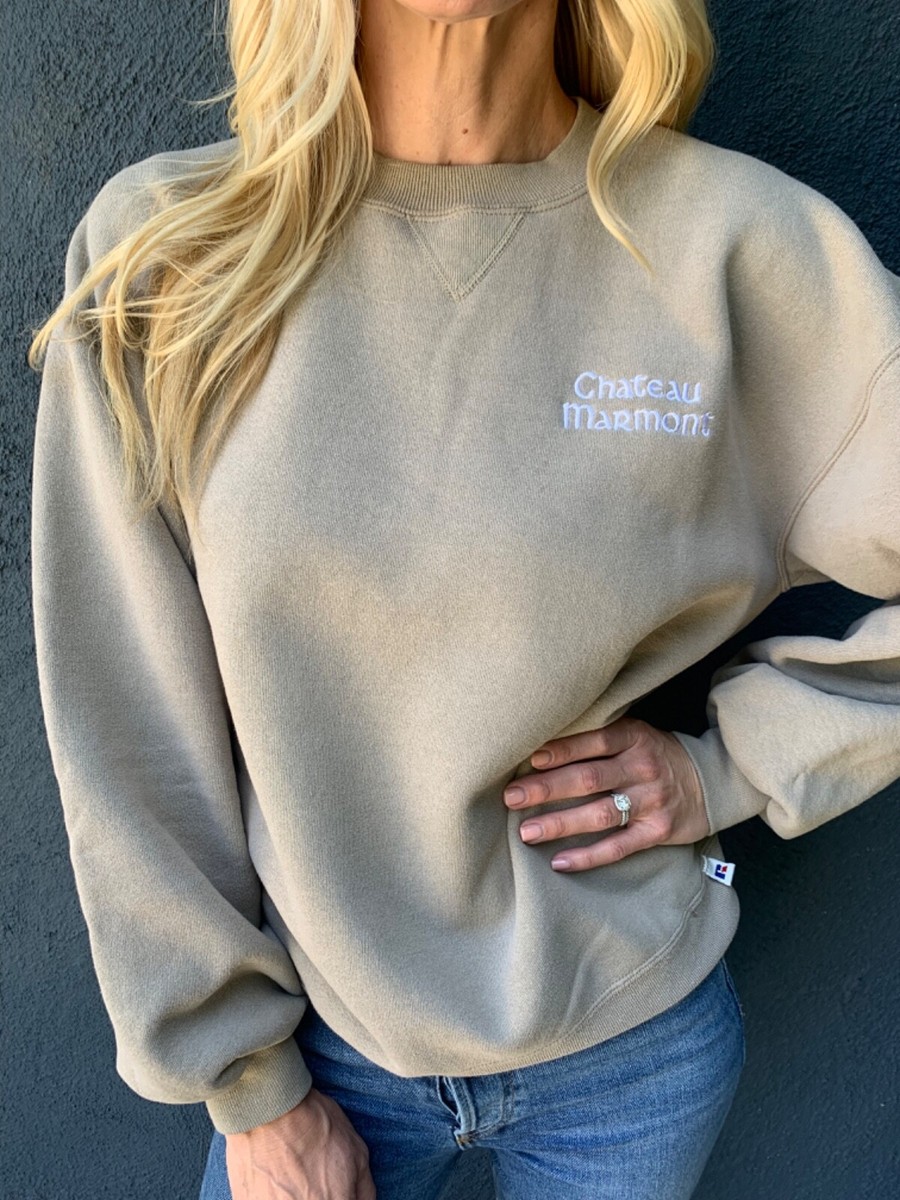 80s 90s VINTAGE THE CHATEAU MARMONT HOTEL BEIGE SWEATSHIRT