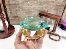 Handgemachtes Messing Briefbeschwerer mit Lupe, Tischvergrößerer, Zeitungsleser