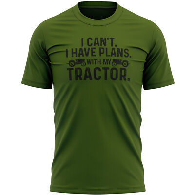 Lustiges Herren-T-Shirt Vatertag Ich habe Pläne mit meinem Traktor Geschenk Papa Opa