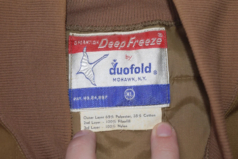 Chaqueta De Colección Doble Plegable Para Hombres XL Marrón Acolchado Chaleco Cremallera Aislado Congelación Profunda Foto 4 de 4