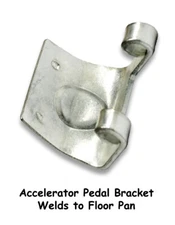 VW TYPE 1 3 BUG GHIA GAS ACCELERATOR PEDAL BRACKET WELDS TO PAN NOTCH SQUARE