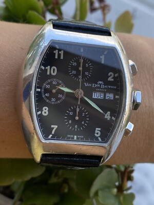 Van Der Bauwede Watch Magnum Churchill Chronograph Automatic Day Date Mens Swiss