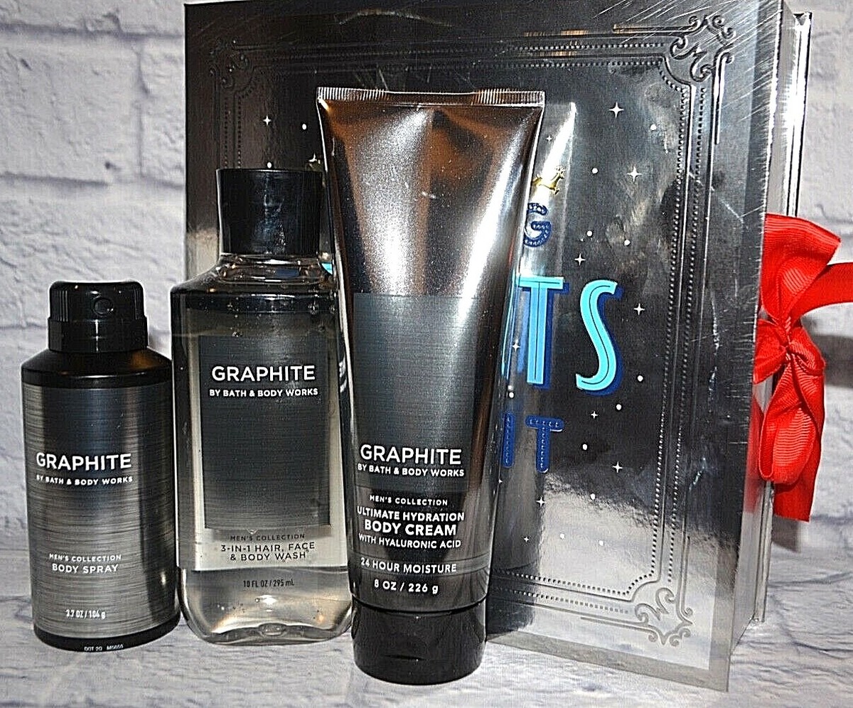 BATH & BODY WORKS GRAPHITE MEN'S COLLECTION GIFT SET 3 PCS
