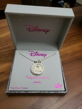 DISNEY PRINCESS CROWN/TIARA SILHOUETTE CRYSTAL CHARM NECKLACE Silver Plated New